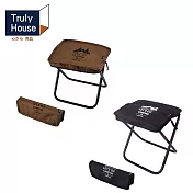 【Truly House】輕量化露營軍風收納包變形椅 戰術椅 摺疊椅 露營椅 兩色任選 (超值兩入組) 黑色+卡其色