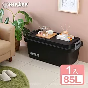 《真心良品》KEYWAY聯府鐵馬重型收納箱85L-1入 黑色