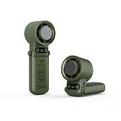 【樂活不露 x 野一夏】浩瀚冰晶製冷摺疊風扇｜三用掛脖手持桌立涼感扇 USB快充 LCD顯示 降溫神器 -軍綠