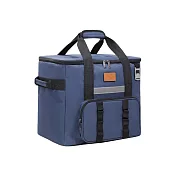 【野一夏】40L大容量三層厚料保溫保冷袋-附開瓶器 野餐保溫袋 保冰保鮮袋 戶外冷藏袋 野餐冰桶 -海水藍