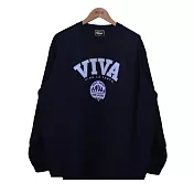 Viva Land VIVA圓領內刷毛大學TEE M 藍色