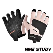 【NINE STUDY】逸動系列健身手套 YD-03 一雙 重訓手套 自行車手套(兩色任選) 粉色 S號