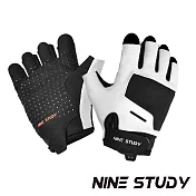 【NINE STUDY】逸動系列健身手套 YD-03 一雙 重訓手套 自行車手套(兩色任選)  黑色 L號