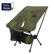 【Truly House】輕量化露營軍風戰術椅 月亮椅 摺疊椅 露營椅 (三色任選)  軍綠