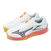 Mizuno 排球鞋 Thunder Blade Z 男鞋 女鞋 白 橘 室內運動 羽排鞋 美津濃 V1GA2370-98 25cm WHITE/ORANGE