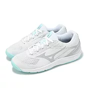 Mizuno 排球鞋 Cyclone Speed 5 女鞋 白 灰 入門級 室內運動 羽排鞋 美津濃 V1GC2580-45 25.5cm WHITE/GREY