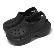 Crocs 洞洞鞋 Stomp Clog 男鞋 女鞋 黑 雪屋克駱格 厚底 增高 卡駱馳 209347001 23cm BLACK