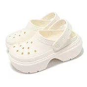 Crocs 洞洞鞋 Stomp Clog 男鞋 女鞋 粉筆色 雪屋克駱格 厚底 增高 卡駱馳 2093470WV 22cm CHALK