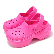 Crocs 洞洞鞋 Stomp Clog 男鞋 女鞋 熱辣粉 雪屋克駱格 厚底 增高 卡駱馳 2093476TW 23cm PINK CRUSH