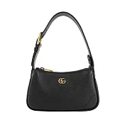 GUCCI Aphrodite GG 標誌山羊皮肩背包/手提包 (黑色)