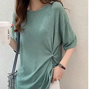 【BJ COLLECTION】日系設計師款抓皺上衣 BJC30011 FREE 綠色