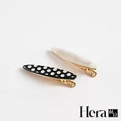 【Hera 赫拉】復古橢圓醋酸邊夾兩入組 H112022108 黑白兩入組
