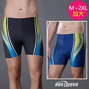Heatwave熱浪 加大泳褲 五分黑藍勁浪(M-2XL)贈泳帽  藍色-M