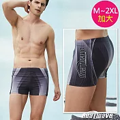 Heatwave熱浪 加大泳褲 平口黑灰靚彩(M-2XL)370 黑灰-M