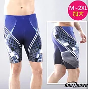 Heatwave熱浪 加大泳褲 七分馬褲型 黑藍幾何(M-2XL)267 M