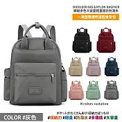 【Sayaka紗彌佳】買一送一! 買就送收納零錢包！日本美型雙提把造型 防潑水後背包 手提包 ( 繽紛多色任選 ) -灰色