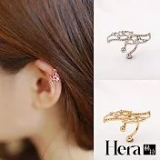 【Hera 赫拉】鏤空裸雕水鑽翅膀耳骨夾兩入組 玫瑰金