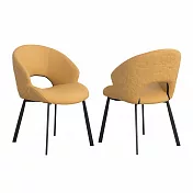 IDEA-花紋圓弧包覆皮革休閒椅/兩色可選 泥黃色