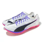 Puma 田徑釘鞋 Mid Distance Nitro Elite 3 男鞋 白 紫 可拆式鞋釘 中距離跑 31263701 25cm WHITE/PURPLE