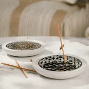 【Gdesign】窗花水泥多功能香薰盒(線香/香環/精油三合一功能/線香座)  吉祥花