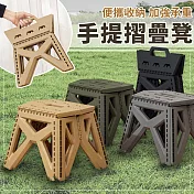 【EZlife】手提戶外便攜折疊凳 卡其色