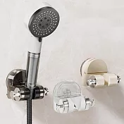 【E.dot】超值2入組吸盤式蓮蓬頭架 (蓮蓬頭支架/蓮蓬頭座) 透明灰