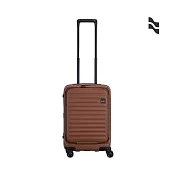 【LOJEL】升級版 CUBO 21吋 前開式擴充 防盜防爆 雙齒拉鍊 登機箱 煙燻紅褐色