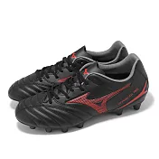 Mizuno 足球鞋 Monarcida Neo III Select 寬楦 男鞋 黑 紅 皮革 塑膠釘鞋 美津濃 P1GA2525-00 25.5cm BLACK/RED