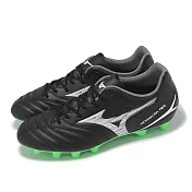 Mizuno 足球鞋 Monarcida Neo III Select 寬楦 男鞋 黑 綠 皮革 塑膠釘鞋 美津濃 P1GA2525-02 25.5cm BLACK/WHITE