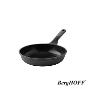 【BergHOFF貝高福】Stone+陶瓷塗層不沾鍋單柄壓鑄平底鍋24cm(BHST-F24-BK) 霧曜黑