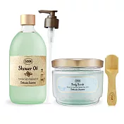 SABON 明星二部曲[沐浴油500ml+身體磨砂膏600g]-多味道可選-國際航空版 茉莉花語