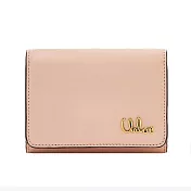 Chloe Iconic亮面小牛皮三折短夾 粉色