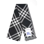 BURBERRY格紋絲毛混紡圍巾 黑色