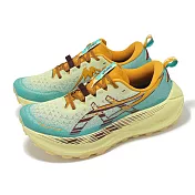 Asics 越野跑鞋 Trabuco Max 4 男鞋 黃 藍 抓地 緩衝 厚底 戶外 運動鞋 亞瑟士 1011B976750 28.5cm YELLOW/BLUE