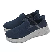 Skechers 休閒鞋 D Lux Walker 2.0-Reeler Slip-Ins 男鞋 藍 灰 緩震 懶人鞋 232463NVY 26cm NAVY