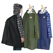 Champion 透明視窗 伸縮空間 小學/國中/女生迷彩雨衣(140-160cm) 男女適用 140CM 軍綠