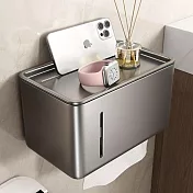 【i LIFE】鋁合金衛生紙置物架-含蓋雙層款-2入(面紙架 面紙盒 洗臉巾) 槍灰色