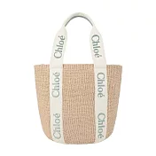 Chloe Woody Basket草編大號肩背包 藍綠