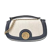 Chloe Horse medal帆布鏈帶肩背包 米白