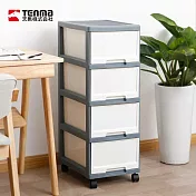 【日本天馬】33面寬四層收納抽屜櫃附輪(4高抽)