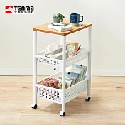 【日本天馬】移動式木質頂板寬型三層收納架