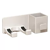 【i LIFE】吹風機置物架-收納格款-1入(瀝水收納架 吹風機掛架 浴室收納架) 白色