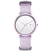 JULIUS 聚利時 維納斯的低語_簡約尼龍日顯錶帶腕錶 JA-1552(五色/34mm) BABY紫