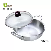 【瑞康屋UCOM】新都會複合金萬用鍋30cm雙耳(含玻璃蓋)