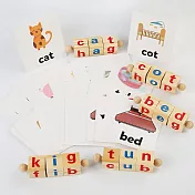 子玄  CVC英文拼讀教具 字母拼讀轉盤 單字圖卡套組