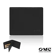 【OMC】6卡2照左右翻牛皮短夾95512(共2色) 黑色