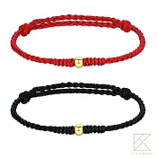 【TLH】黃金墜男女手工編織手繩 純金999 一心一意轉運珠 約重0.01錢 紅色