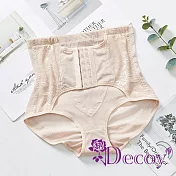 【Decoy】網紗透氣 平腹提臀排扣束腰褲高腰內褲/ 杏色L