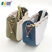 【rue de mode】撞色真皮束口包