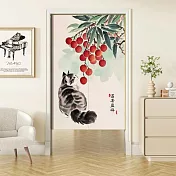 時來運轉 長門簾風水簾(85cm*180cm日式門簾/門簾/風水簾/長門簾/免打孔穿桿門簾) 荔果盈祥/一片式